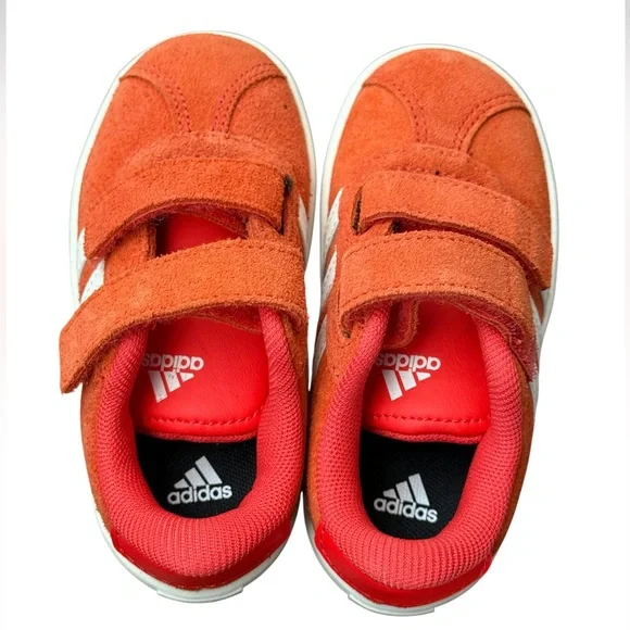 adidas VL Court 3.0 Toddler/Kids Bright Orange Sneakers-NWOT Size 7k - Picture 4 of 10